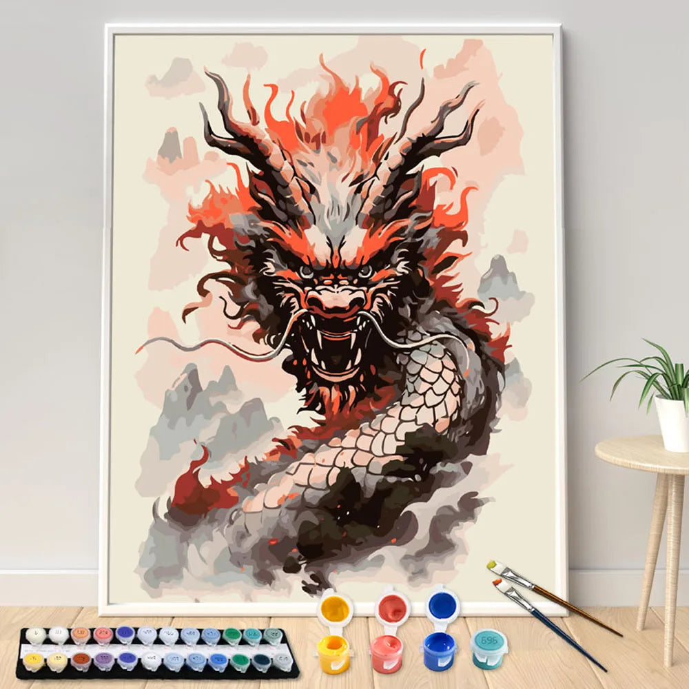 Malen nach Zahlen - Asiatischer Drache