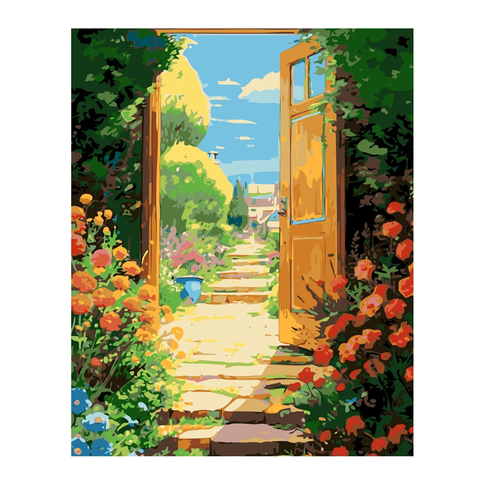 Malen nach Zahlen - Tor zum Garten